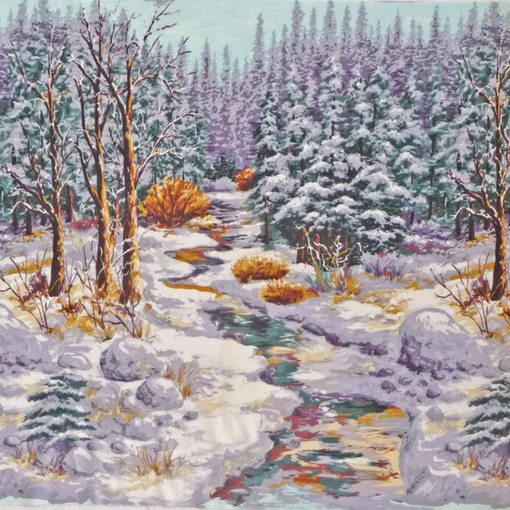 through the winter woods quilt fabric