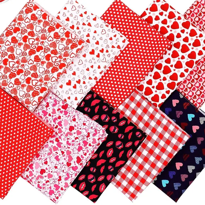 valentine quilting fabric squares