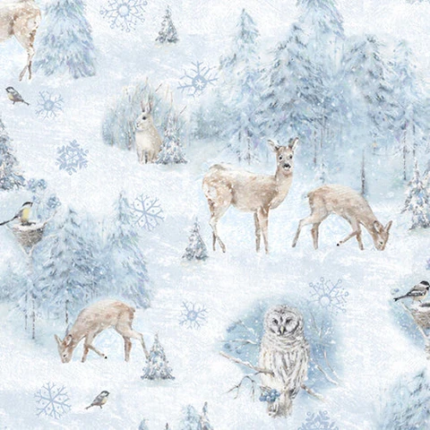 winter forest quilt fabric