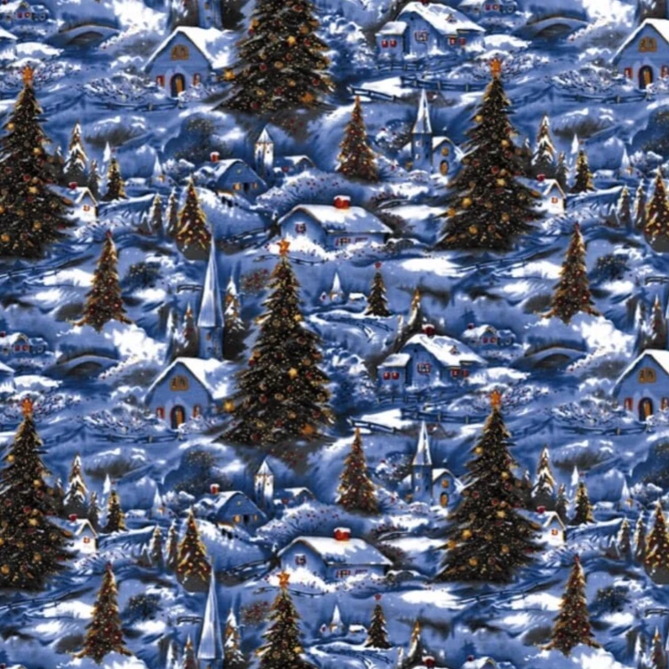 winter village quilt fabric