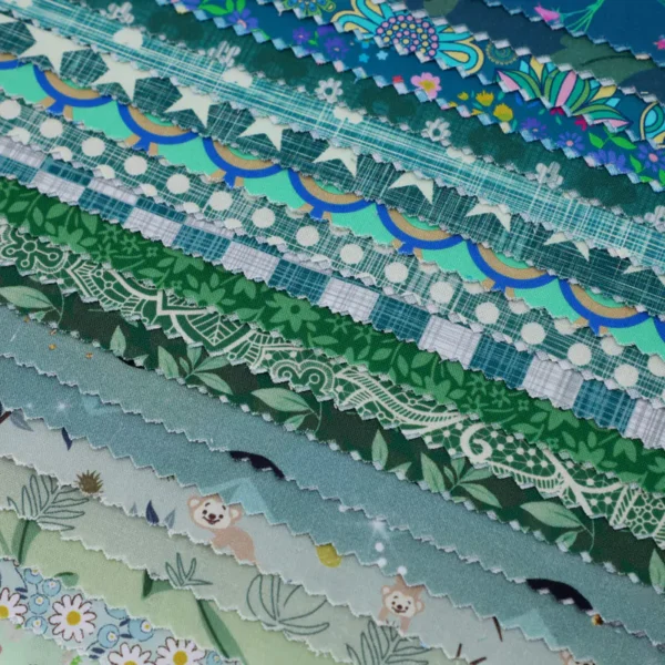 20 PCS Green Printed Jelly Roll Fabric