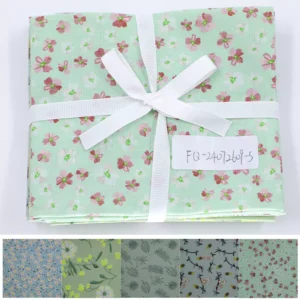 5 PCS Printed Sage Green Fat Quarter Bundle