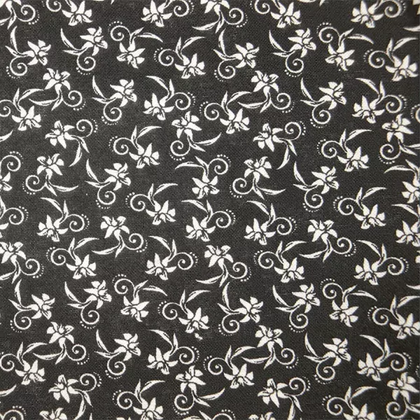 Black Calico Cotton Fabric