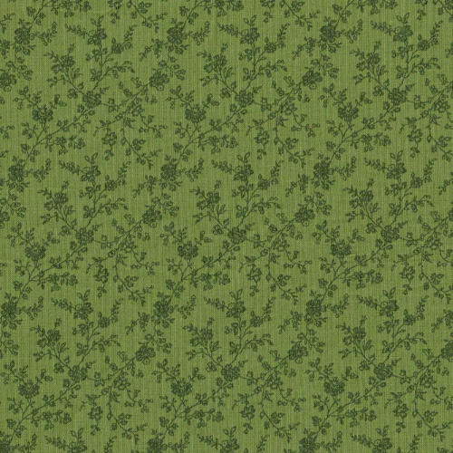 Calico Cotton Fabric Green Vine