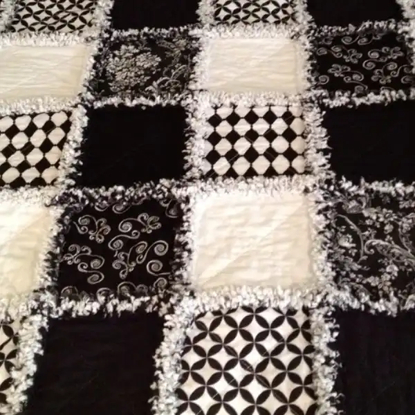 Cotton Black and White Patchwork Fabric