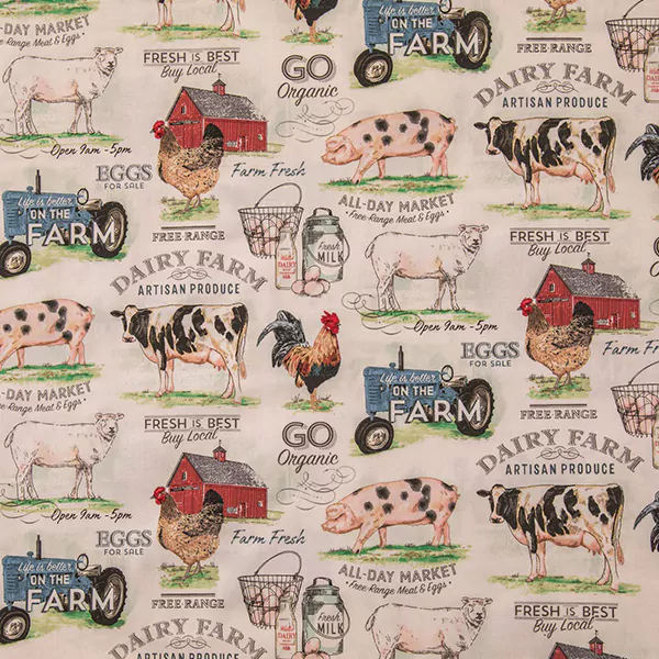 Dairy Farm Cotton Calico Fabric