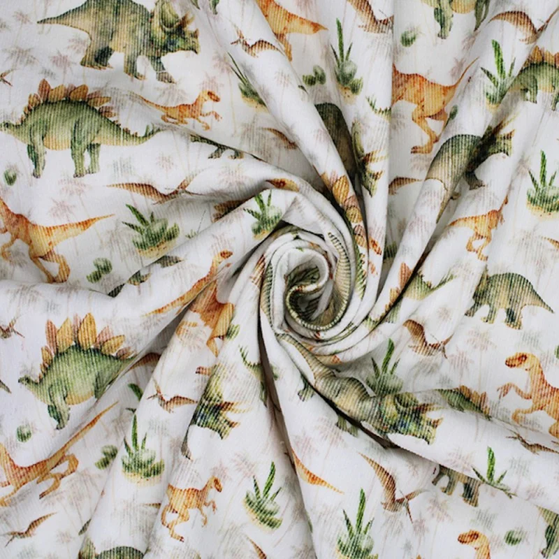 Dinosaur Print Corduroy Fabric