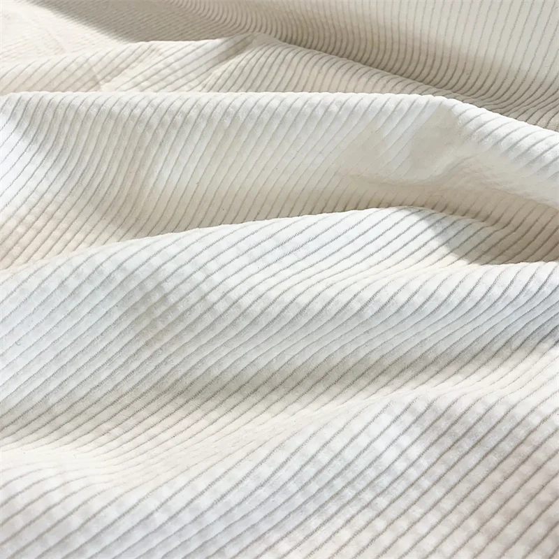 Fine stripe Thickness white corduroy fabric
