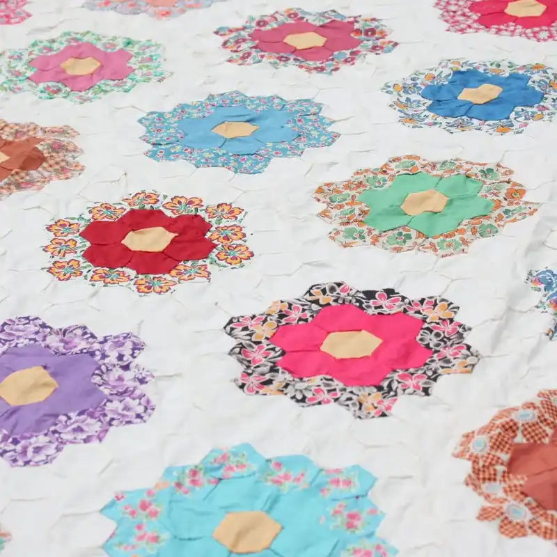 Floral Pre Cut Fabric Hexagons for Patchwork