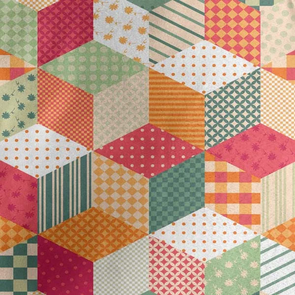 Geometric Patchwork Print Fabric