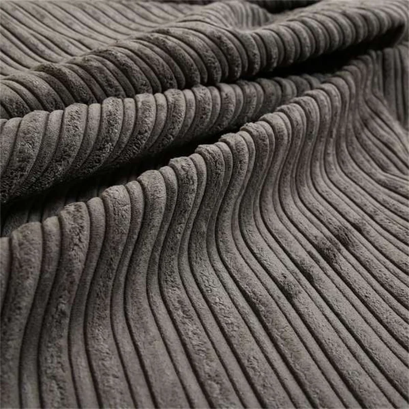 Glossy charcoal corduroy fabric