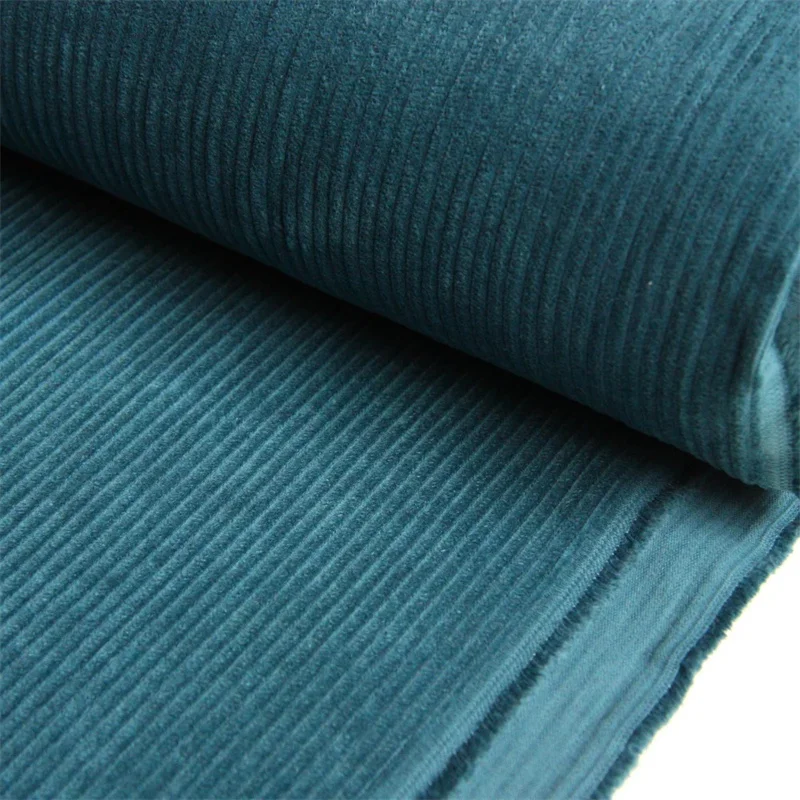 Heavyweight teal corduroy fabric