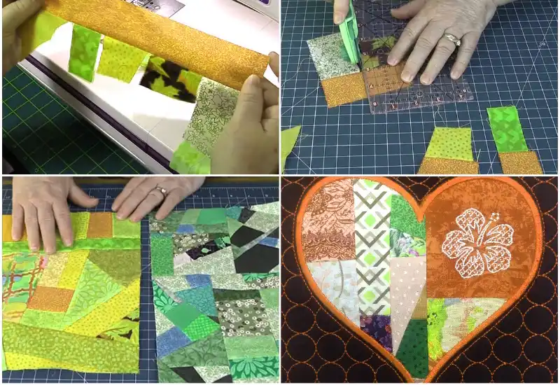 How to Make Patchwork Fabric From Scraps Step