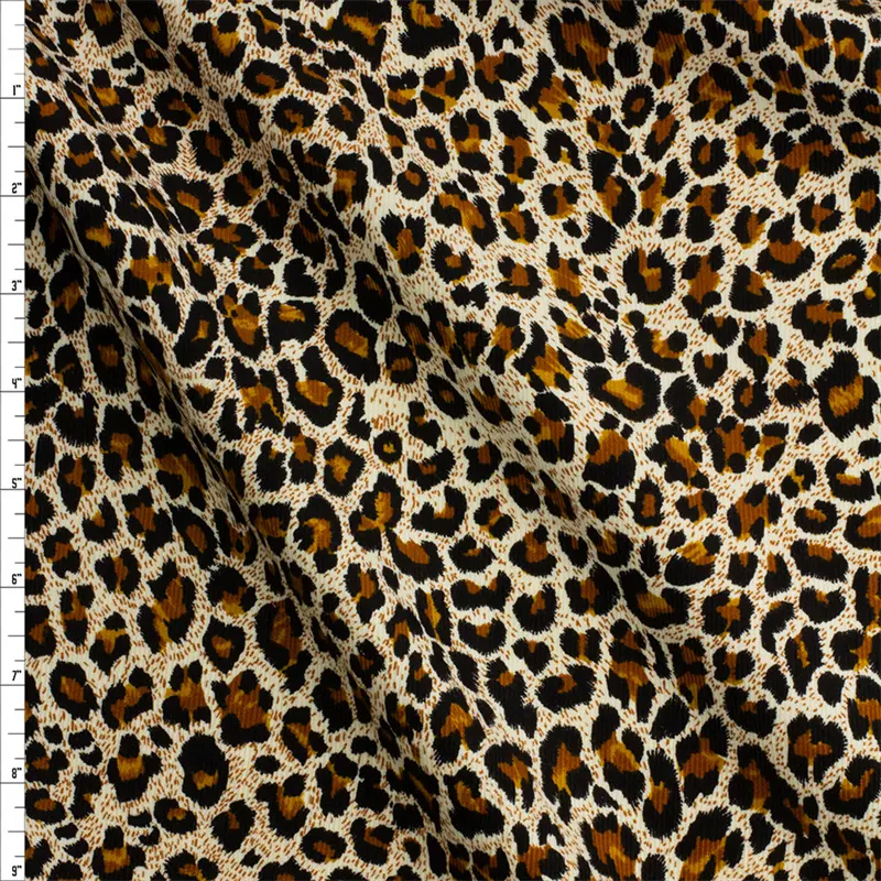 Leopard Print Corduroy Fabric