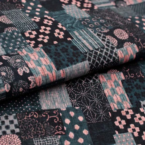 Linen Patchwork Print Fabric
