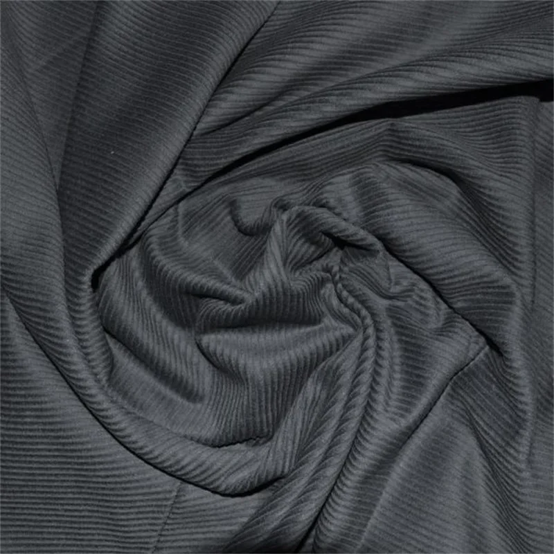 Narrow Stripes charcoal corduroy fabric