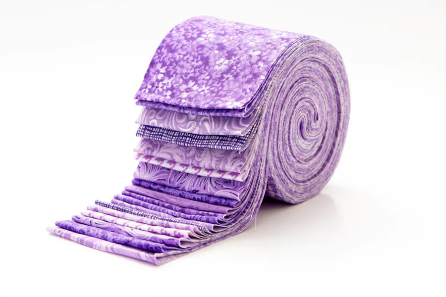 Purple jelly roll fabric