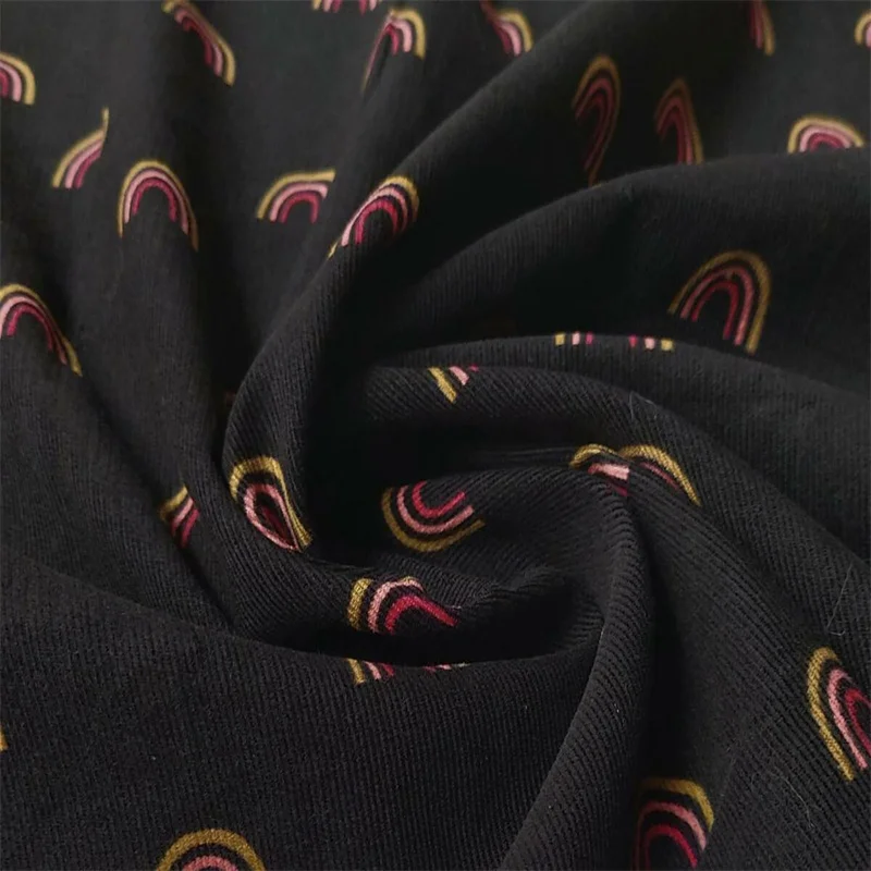 Rainbow Print Corduroy Fabric