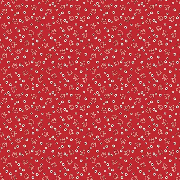 Red Calico Cotton Fabric