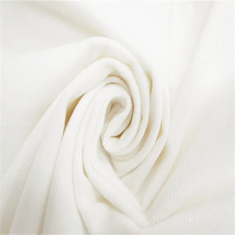 Satin finish white corduroy fabric