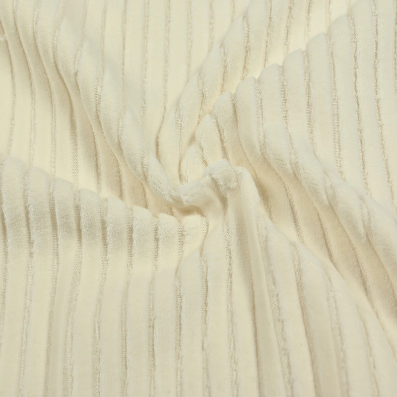 Shiny cream corduroy fabric