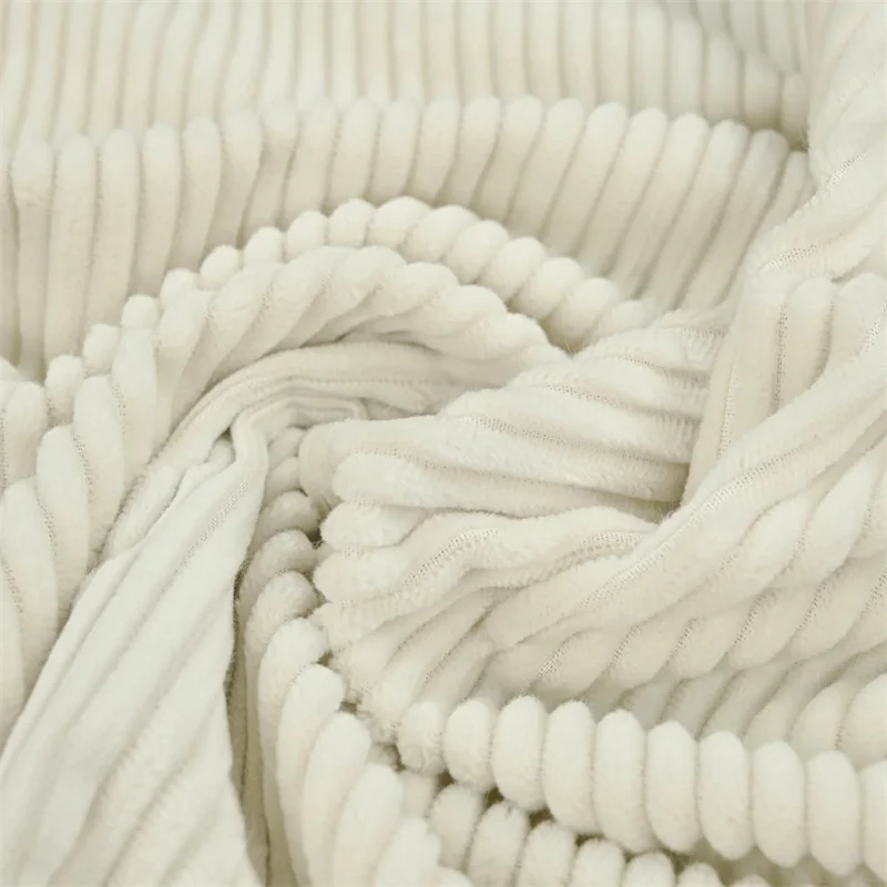 Thick stripe Thickness white corduroy fabric