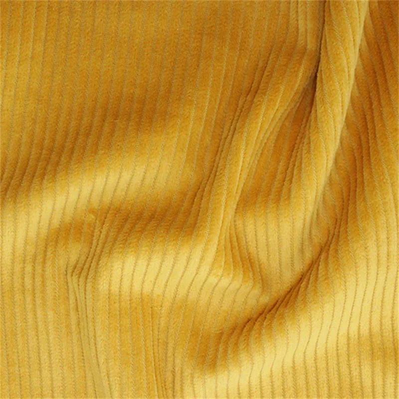 Thin gold corduroy fabric