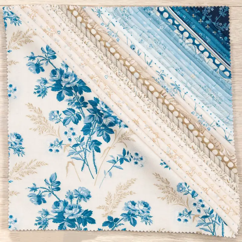 blue and white layer cake fabric