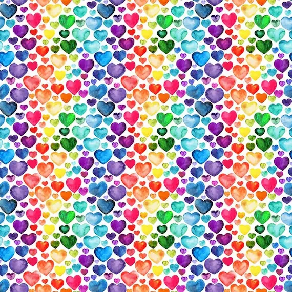 bright heart quilting fabric