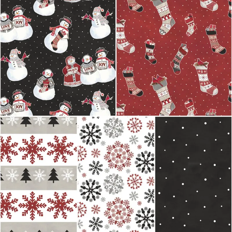 christmas flannel layer cake fabric