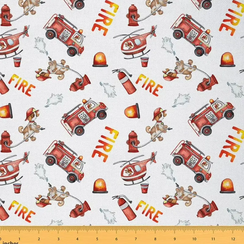 fire truck quilt fabric