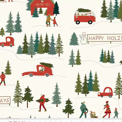 happy holidays christmas calico fabric