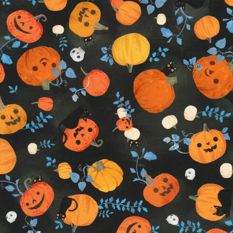 pumpkin halloween layer cake fabric