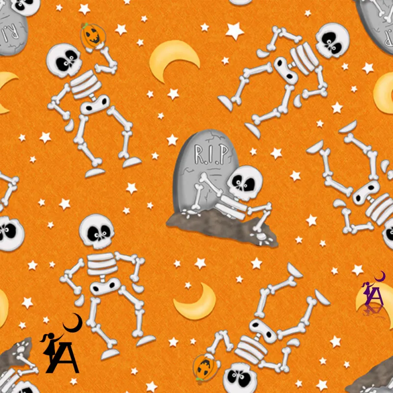 skull halloween layer cake fabric