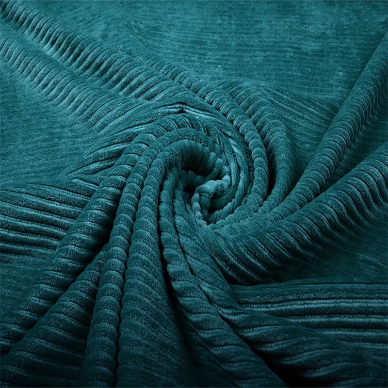 wide Stripes teal corduroy fabric