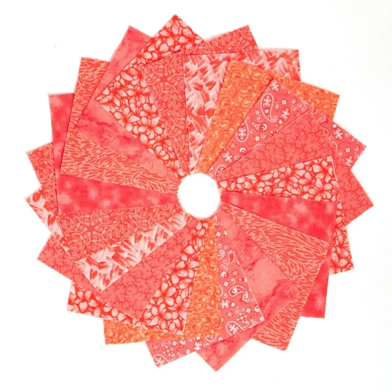 Coral Pink Batik Fabric Charm Packs
