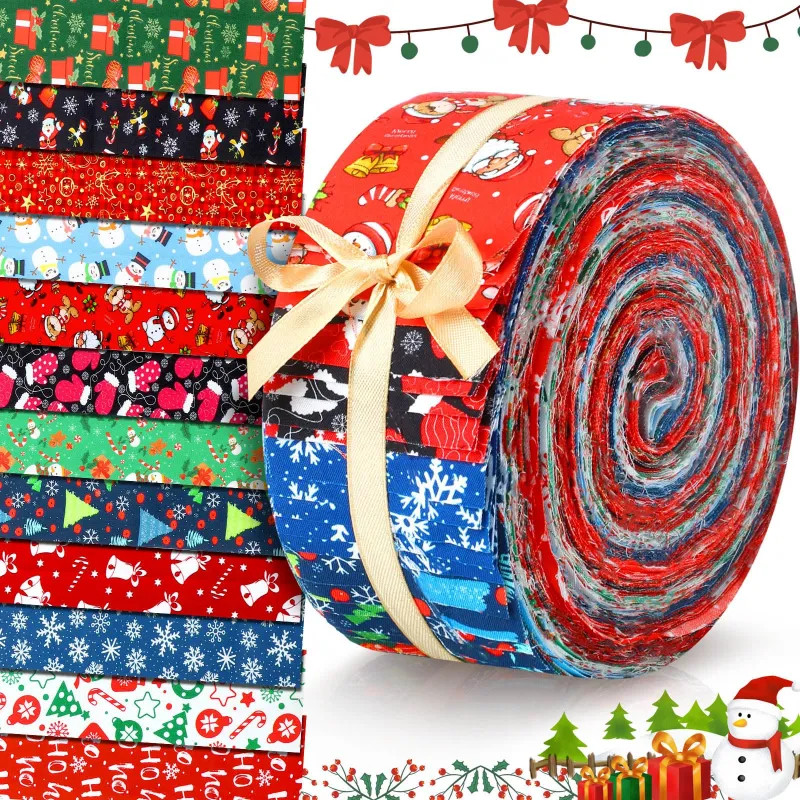 Cotton Christmas Jelly Roll Fabric