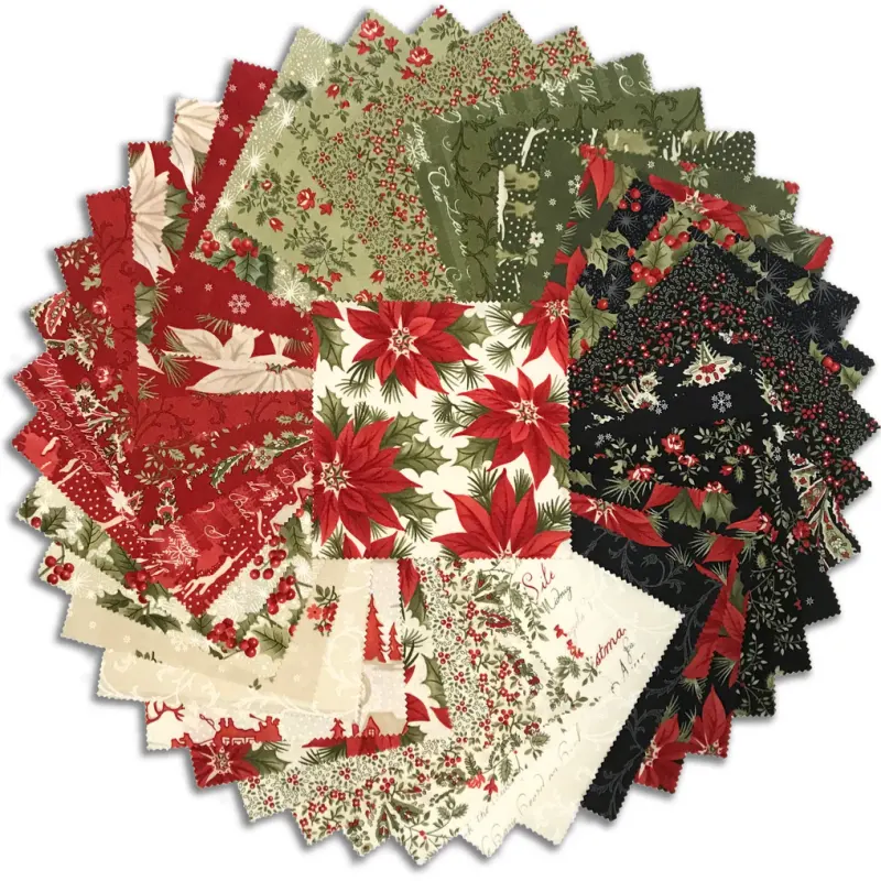 Green And Red Charm Packs Fabric