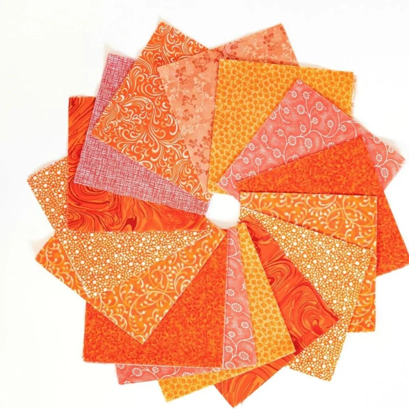 Orange Batik Fabric Charm Packs