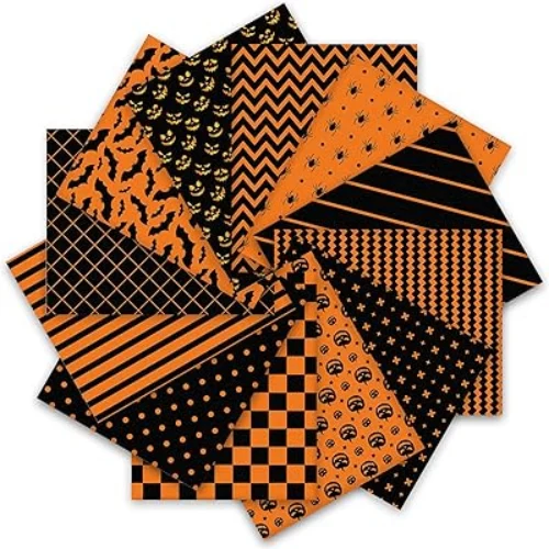 Orange Halloween Charm Pack Fabric
