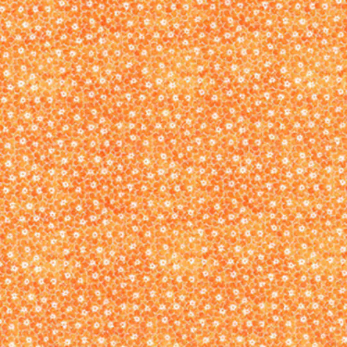 Orange Sundrenched Floral Cotton Fabric