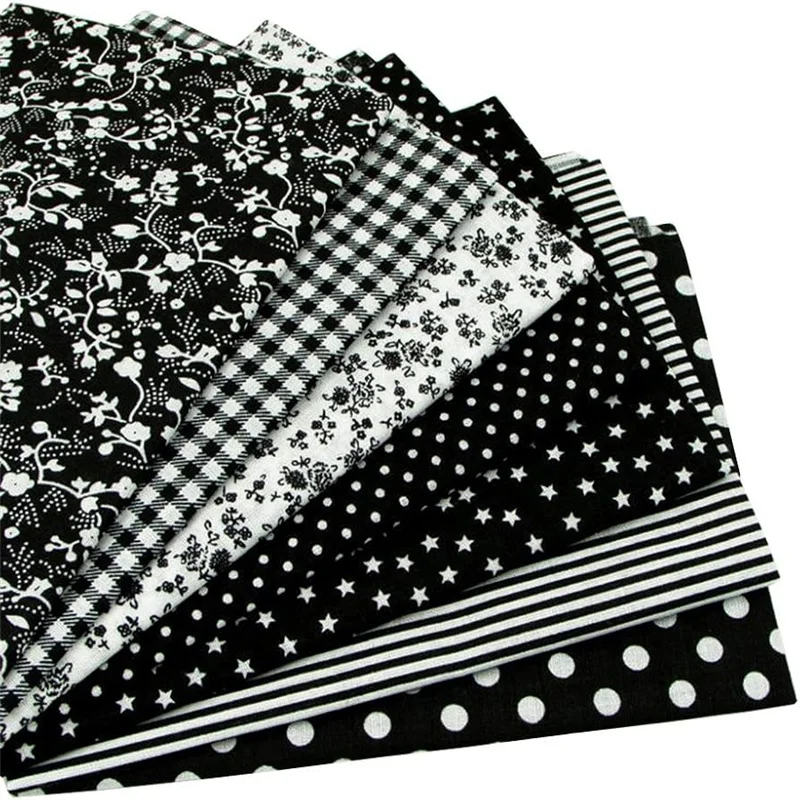 Black Cotton Patchwork Fabric