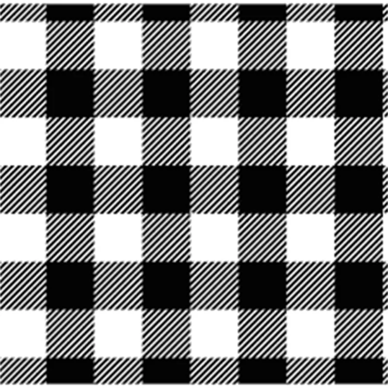 Black and White Plaid Fleece Fabric