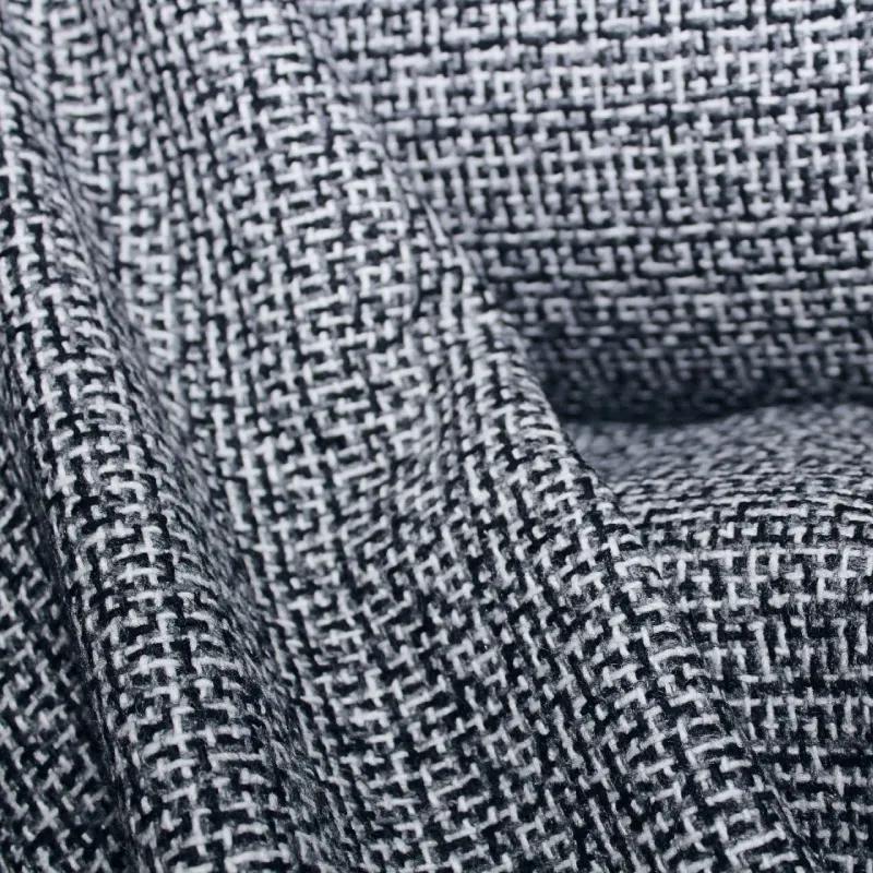 Black and White Wool Fabric