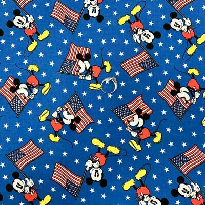 Blue Mickey Mouse Quilt Fabric