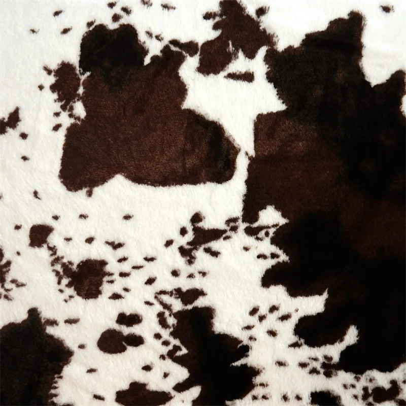 Brown Cow Print Fleece Fabric
