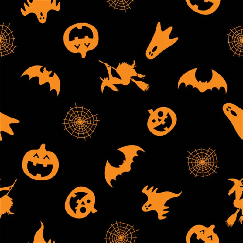 Classic Halloween Symbols Fabric