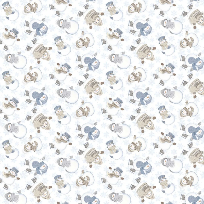 Classic White Snowman Quilting Fabric