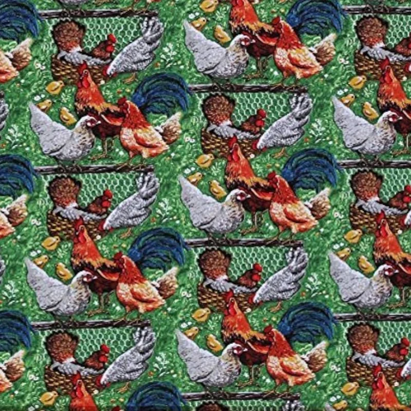 Farmyard Chicken Quilting Fabric