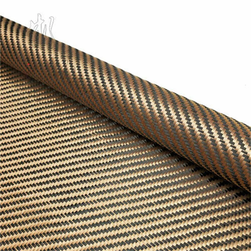 Gold 2x2 twill carbon fiber cloth